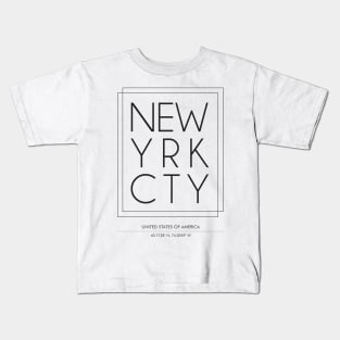 New Yrk Cty Minimal Typography Kids T-Shirt